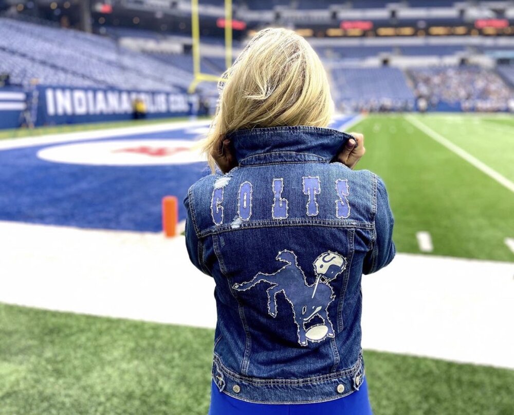 Custom Football Painted Jean Jacket Sports, Dallas Football Custom Hand Painted Sports Jacket, Women's Jacket, Personalized Jacket